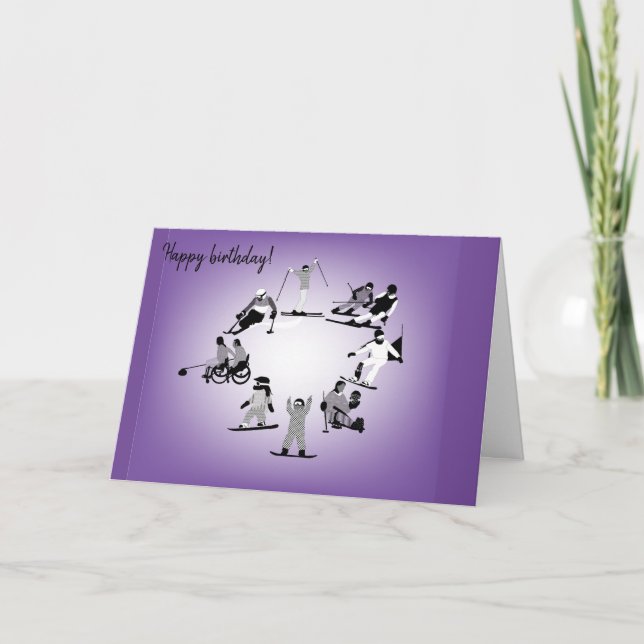 Diversité Designs Sports d'hiver Carte d'anniversa (Devant)