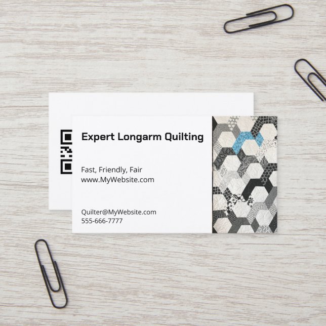 Diversité Quilt Cartes Biz entièrement personnalis (Devant/Arrière en situation)