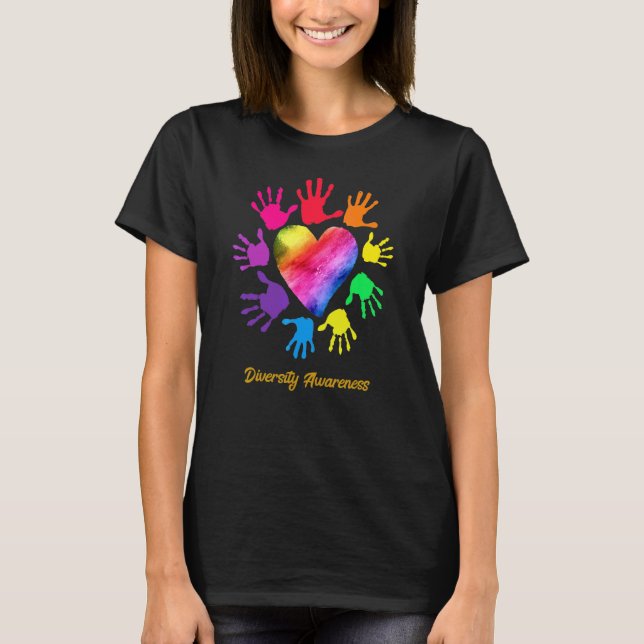 Diversity Awareness Hands Diversity T-Shirt (Front)