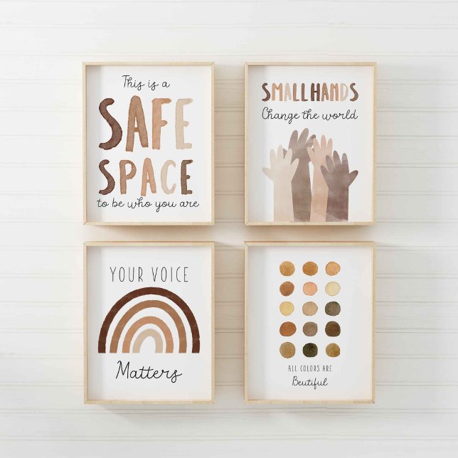 Diversity class room wall art set of 4 print (Creator Uploaded)