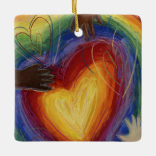 Diversity DEI Hearts Holiday Gift Ornaments