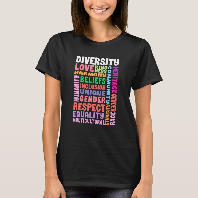 Diversity design Mens Womens teacher  1 T-Shirt (Front)