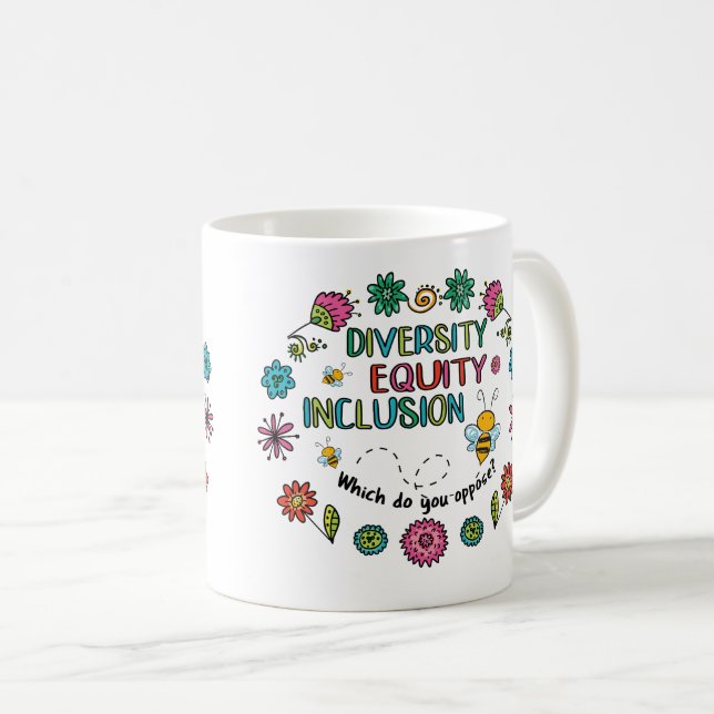 Diversity Equity Inclusion Coffee Mug (Front Right)