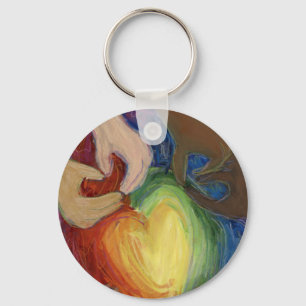 Diversity, Equity, & Inclusion DEI Hearts Keychain