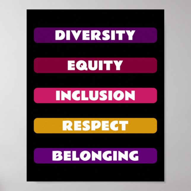 Diversity Equity Inclusion Respect Belonging Pack  Poster (Front)