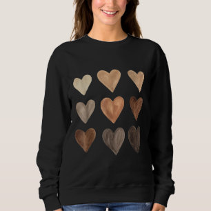 Diversity Heart Skin Tones Black Pride Melanin Kin Sweatshirt