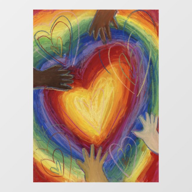 Diversity Hearts Inspirational DEI Window Cling (Sheet)