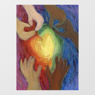 Diversity Hearts Inspirational DEI Window Cling