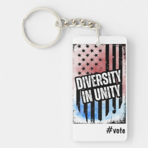 Diversity in Unity US Presidential Election Voting Keychain