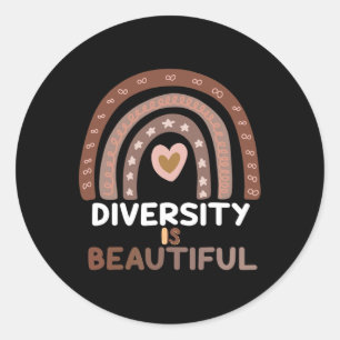 Diversity Is Beautiful Skin Tones Rainbow African Classic Round Sticker