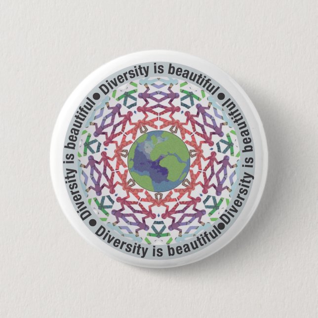 Diversity is beautiful world 2 inch round button (Front)