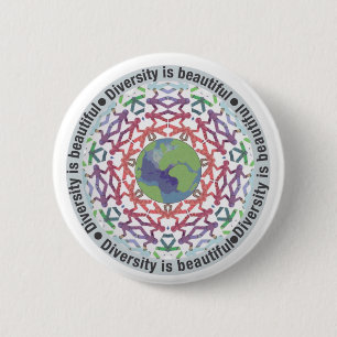 Diversity is beautiful world 2 inch round button