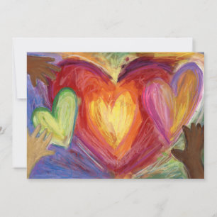 Diversity Love Hearts Hands Colourful Invitations
