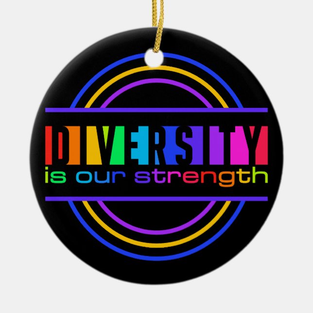 Diversity ornament, customize ceramic ornament (Front)