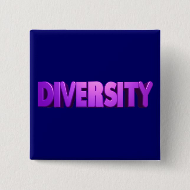 Diversity Purple Letters Square 2 Inch Square Button (Front)