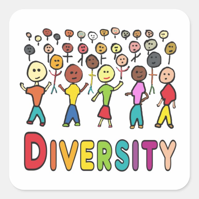 Diversity Square Sticker (Front)