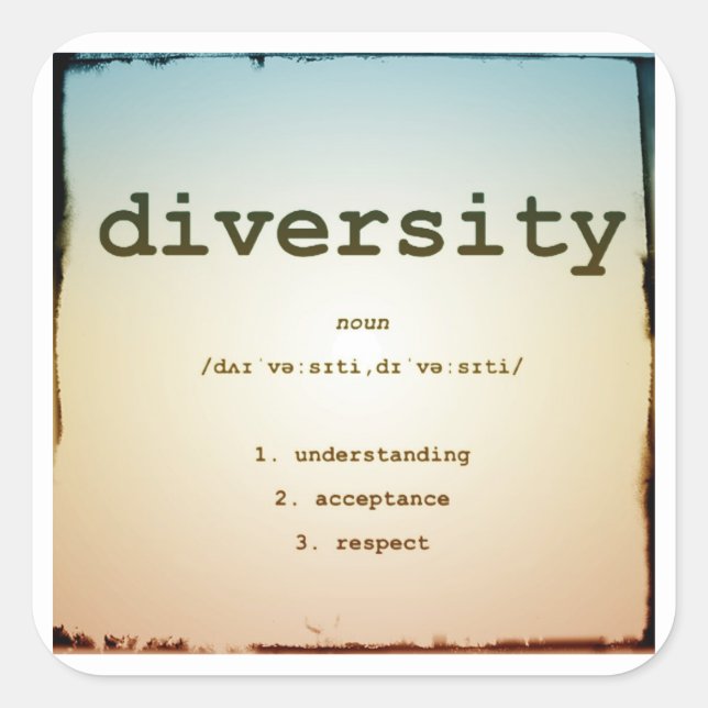 Diversity Square Stickers, Glossy, Large, 3 inch Sticker (Front)