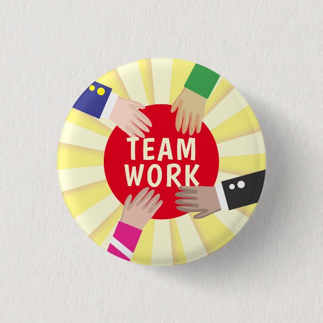 Diversity teamwork employee recognition award 1 inch round button (Front)