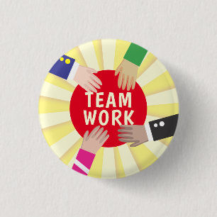 Diversity teamwork employee recognition award 1 inch round button