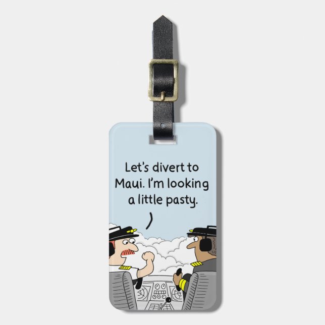 Divert to Maui Pilot Luggage Tag (Front Vertical)