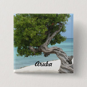 Divi Divi Tree in Aruba 2 Inch Square Button