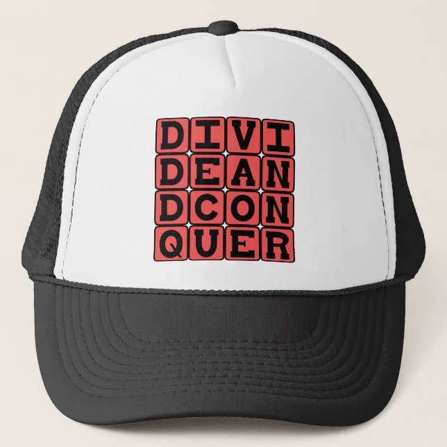 Divide and Conquer, Marauder Slogan Trucker Hat (Front)