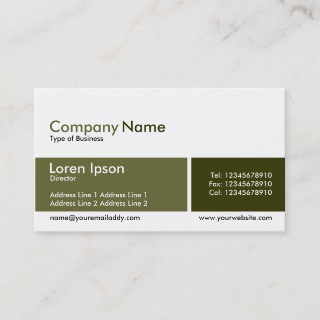 Divided Band - Shades of Khaki Business Card (Front)