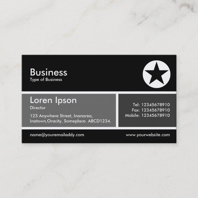 Divided Band v2 Grey and Dark Grey Business Card (Front)