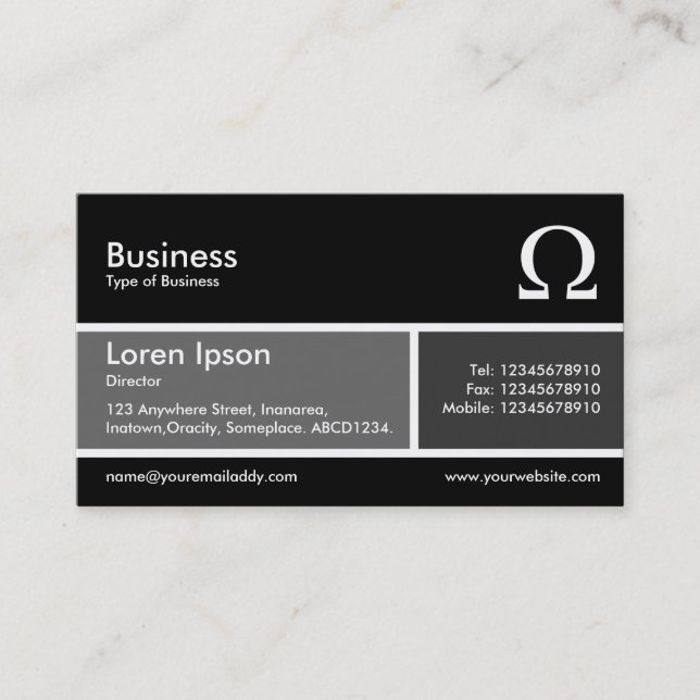 Divided Band v2 Grey and Dark Grey Business Card (Front)