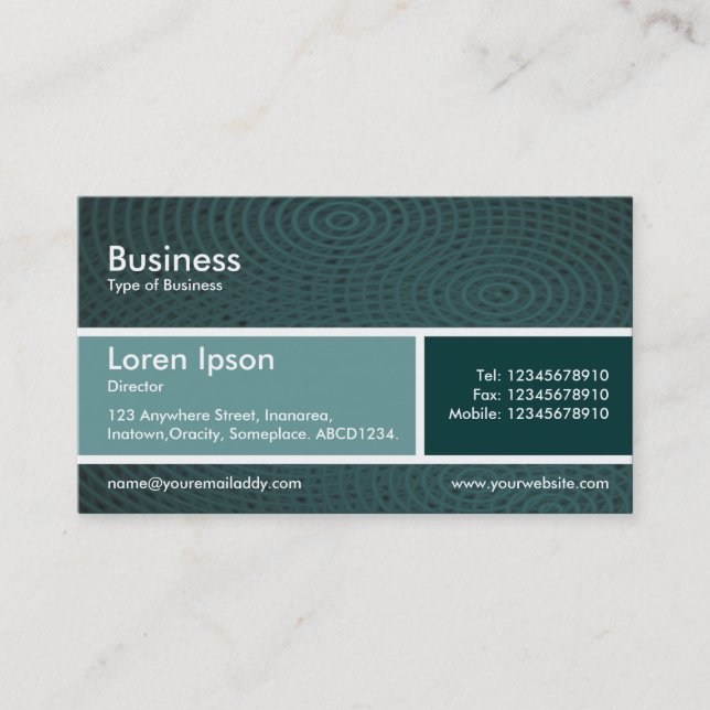 Divided Band v2 Ocean Green and Dark Green Business Card (Front)