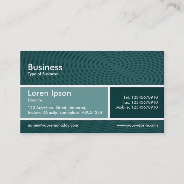 Divided Band v2 Ocean Green and Dark Green Business Card (Front)