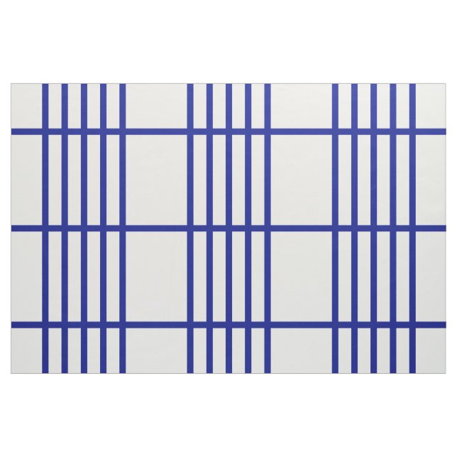 Divided Blue Stripes Geometric Pattern Fabric (Yard)
