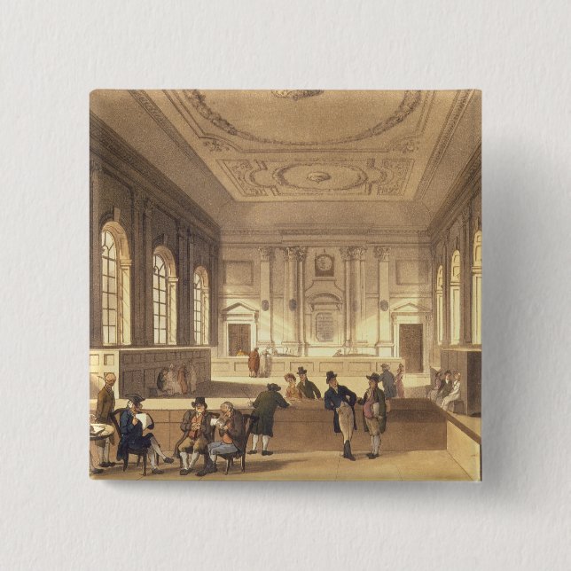 Dividend Hall at South Sea House 2 Inch Square Button (Front)