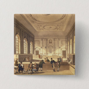 Dividend Hall at South Sea House 2 Inch Square Button