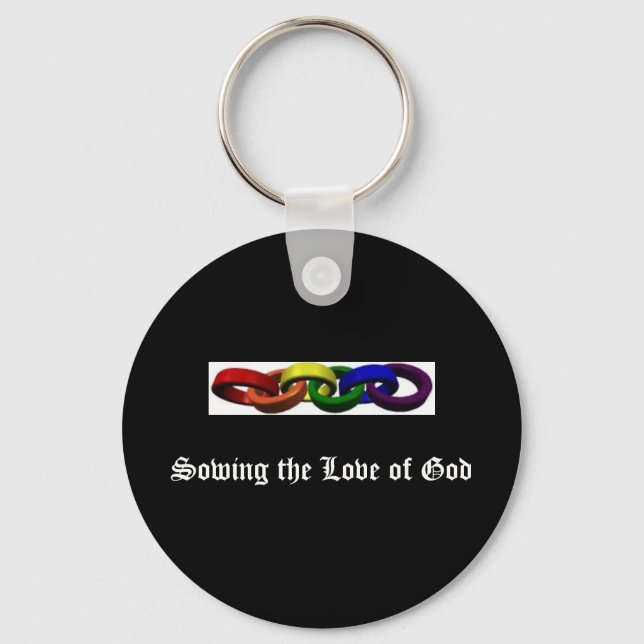 dividersgay, Sowing the Love of God Keychain (Front)