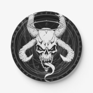 Divine Arcane Skull of Death (Black) Paper Plate