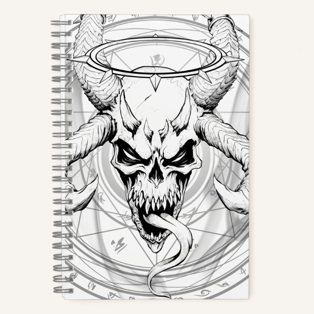 Divine Arcane Skull of Death White Notebook (Front)