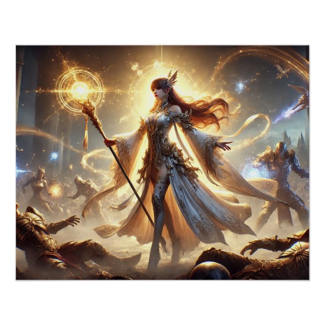 Divine Battle Healer Posters – Strength Compassion (Front)