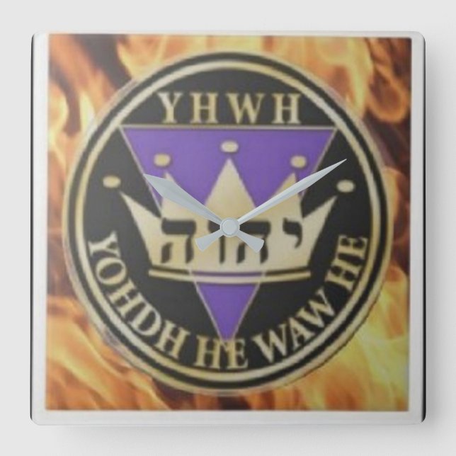 Divine Blaze Square Wall Clock (Front)