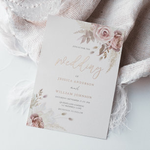Divine Blush Dusty Rose Floral Wedding Rose Gold