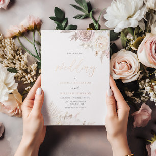 Divine Blush & Ivory Dusty Rose Gold Foil Wedding