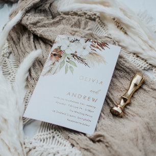 Divine Boho Floral Rose Gold Foil Wedding