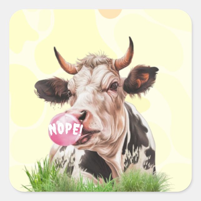 Divine Bovine Make Your Own Custom Square Sticker (Front)
