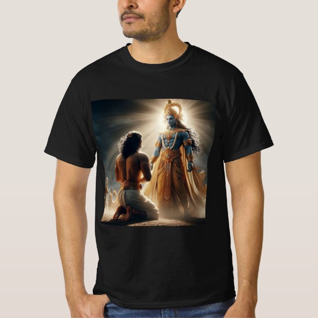 Divine Charioteer: Arjun & Krishna t-shirt (Front)