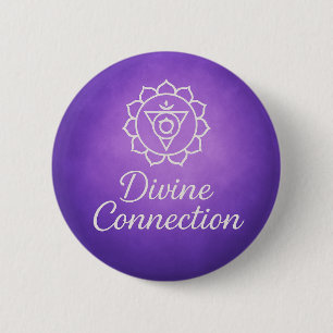 Divine Connection Crown Chakra Spiritual Energy 2 Inch Round Button