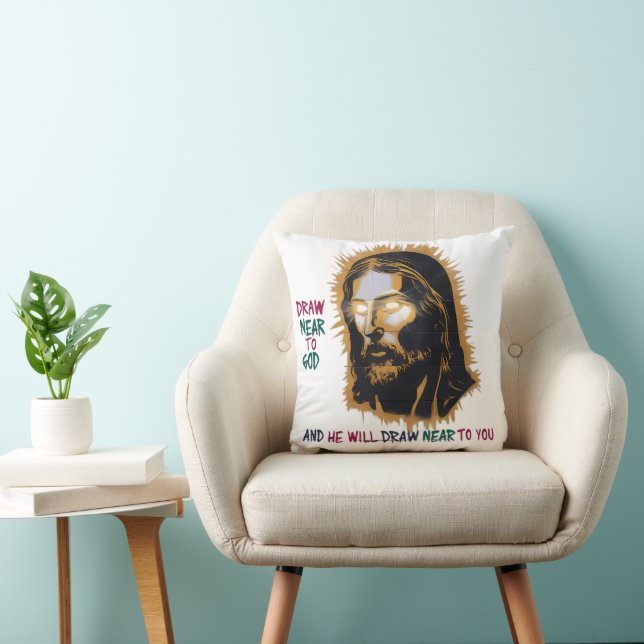 Divine Connection: Draw Near to God Throw Pillow (Chair)