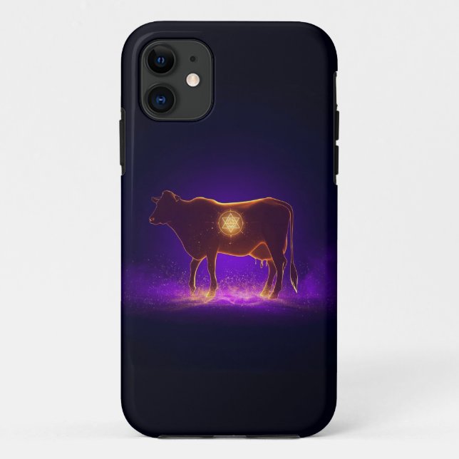 Divine Cow Silhouette | Govardhan Puja Spiritual Case-Mate iPhone Case (Back)