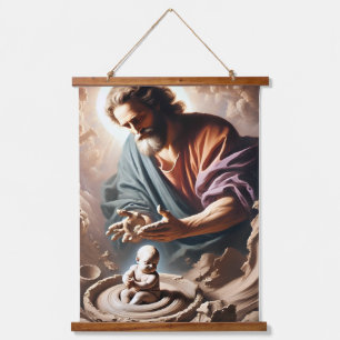 Divine Creation Wood-Topped Wall Tapestry