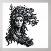 Divine Dance: Shiva Charcoal Art