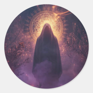 Divine Darkness – The Sacred Halloween Presence Classic Round Sticker